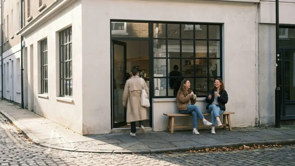 Oddmoss Coffee & Matcha, an invented coffee and matcha bar: a still from its website film
